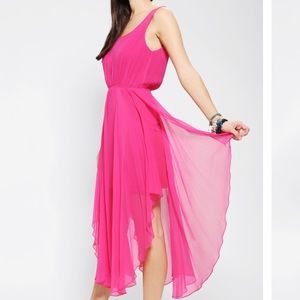 Renn Lattice-Back Chiffon Dress